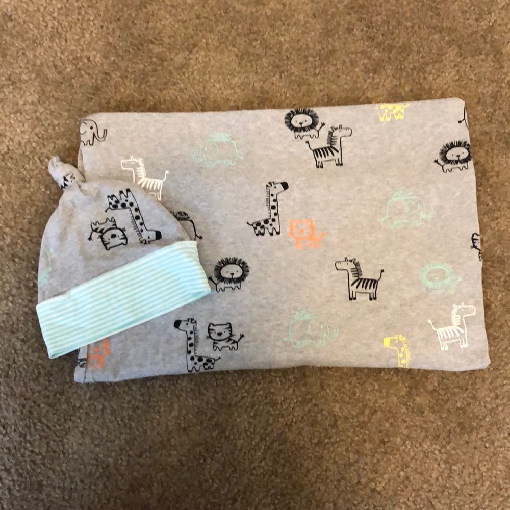 Baby blanket and matching hat
